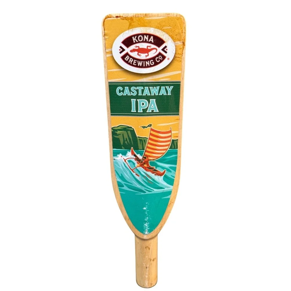 Kona Brewing Castaway IPA Beer Tap Handle Wood Paddle Hawaiian Bar Decor